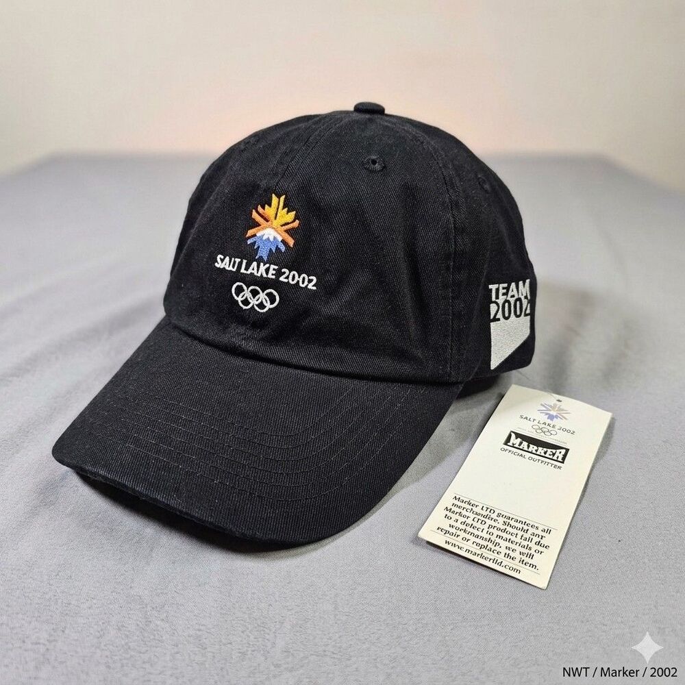 VINTAGE 2002 Salt Lake Winter Olympics Hat NWT Marker Official Outfitter Y2K
